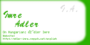 imre adler business card